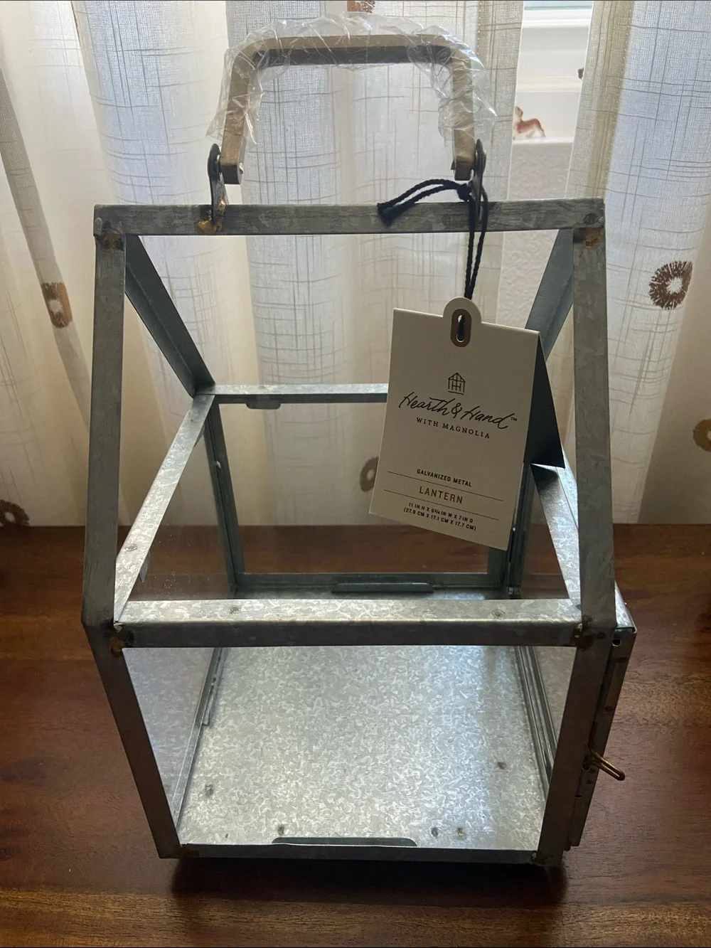 NWT Hearth & Hand with Magnolia Galvanized Silver Metal Lantern